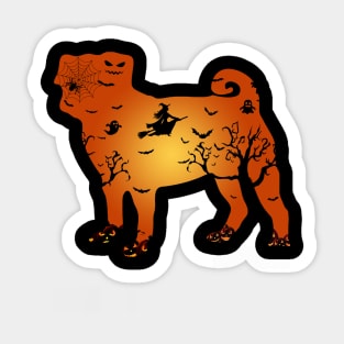 Pug Halloween Mens Womens Sticker